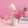Eye-protecting desk, college student charging dormitory study LED children's reading dimming desk lamp, flower pen holder small desk lamp Application Scenario